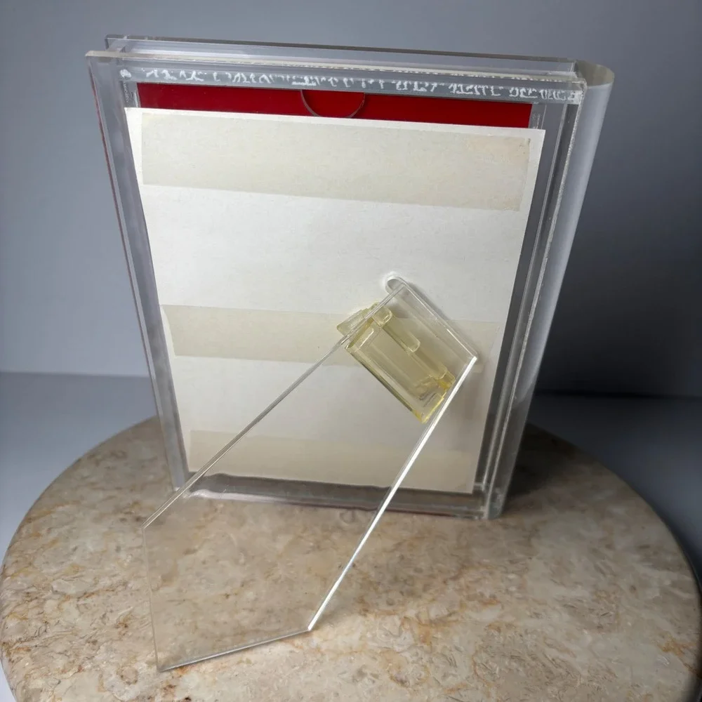 VTG Time Magazine Baby of the Year Acrylic Picture Frame Stationery Set Clear
